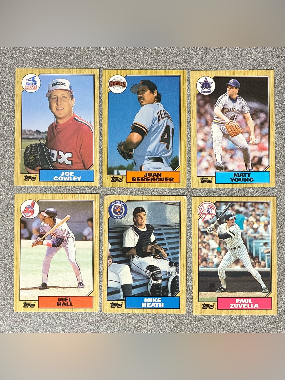 1987 Topps Baseball Cards - Set of 6